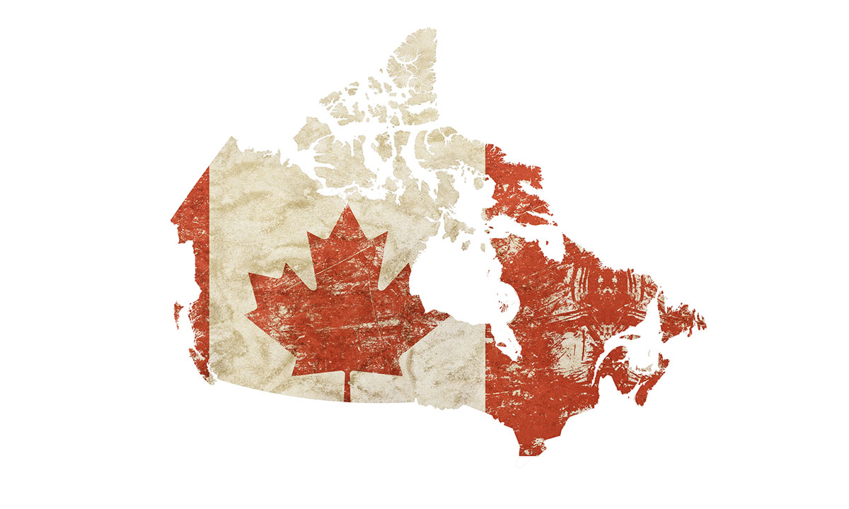 Kanada flaggkarta © BreakingTheWalls/iStock