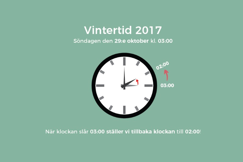 Vintertid 2017 © tidochdatum.se